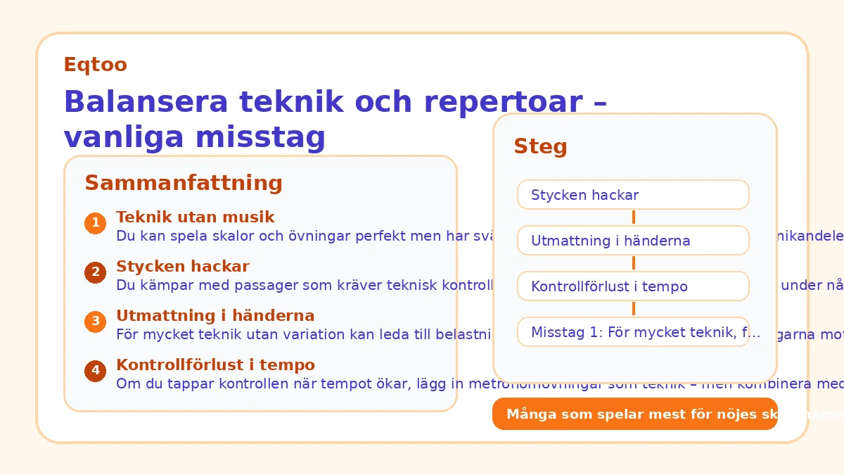 Balansera teknik och repertoar – vanliga misstag