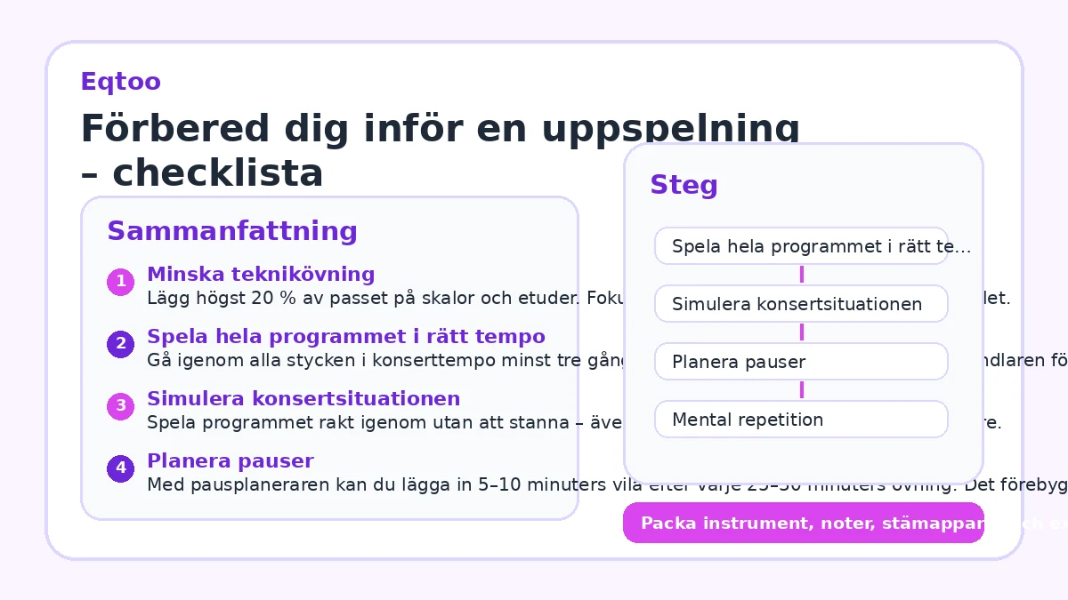 Förbered dig inför en uppspelning – checklista