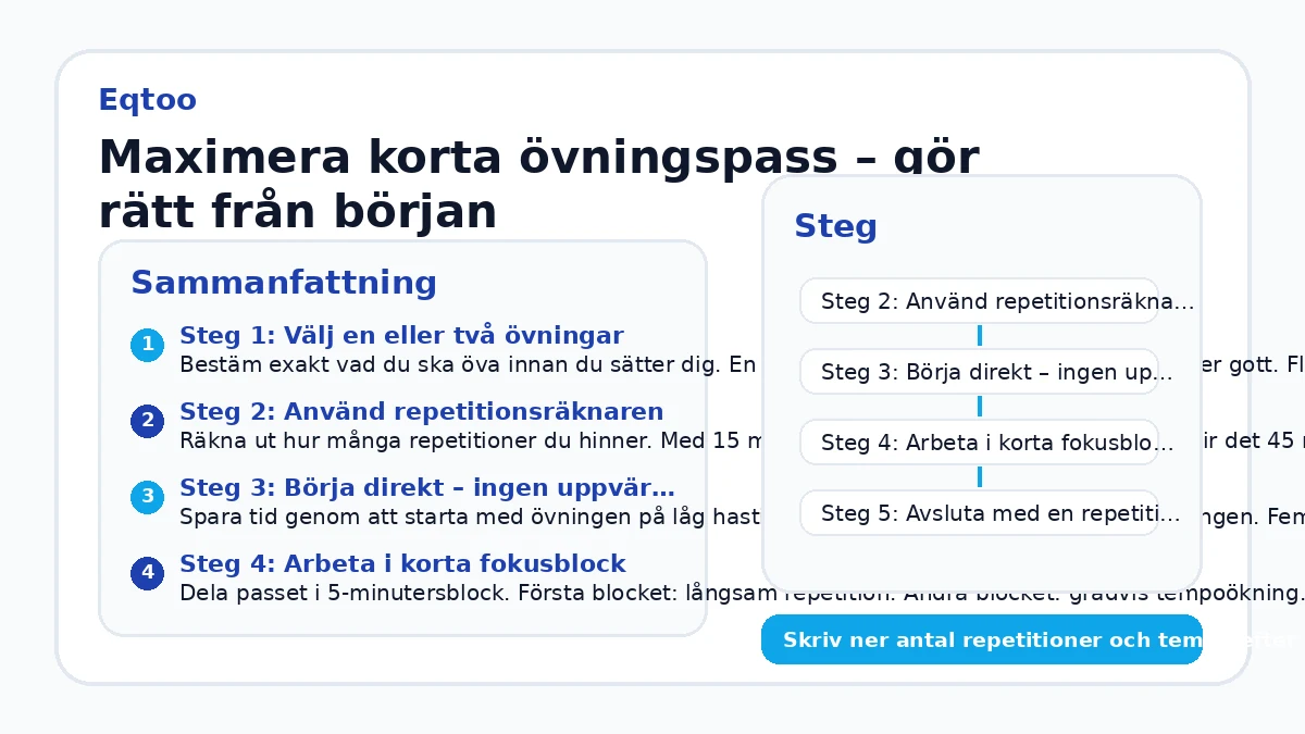 Maximera korta övningspass – gör rätt från början