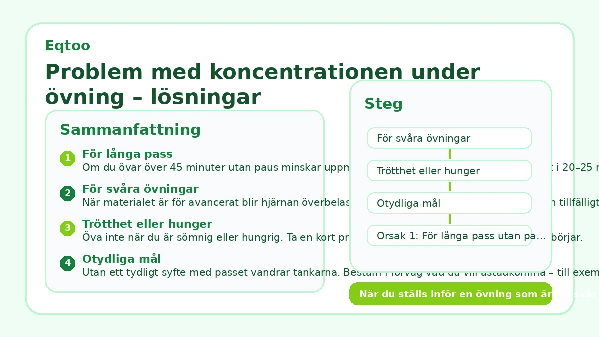 Problem med koncentrationen under övning – lösningar