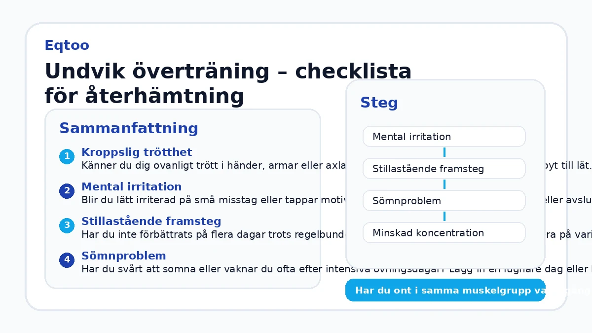 Undvik överträning – checklista för återhämtning