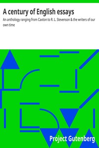 Cover of A century of English essays — Text and Context