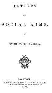 Cover of Letters and social aims — Readin...