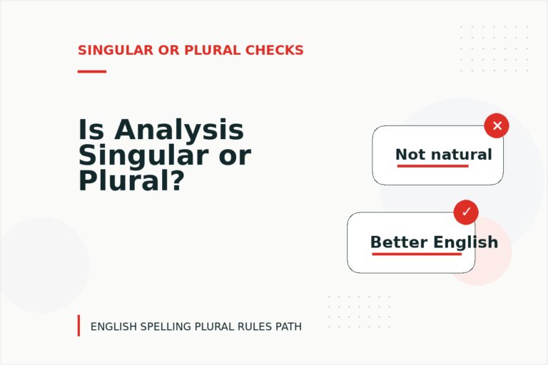 Is Analysis Singular or Plural?