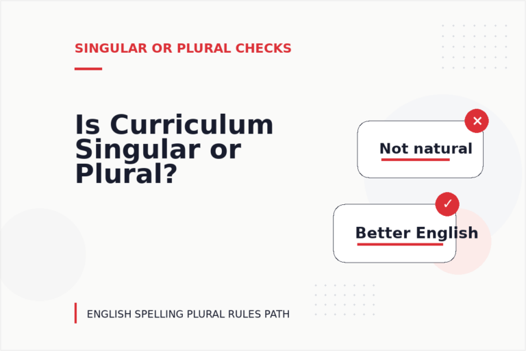 Is Curriculum Singular or Plural?