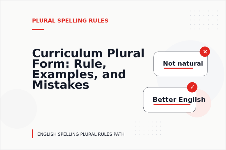 Curriculum Plural Form: Rule, Examples, and Mistakes Curriculum Plural Form: Rule, Examples, and Mistakes