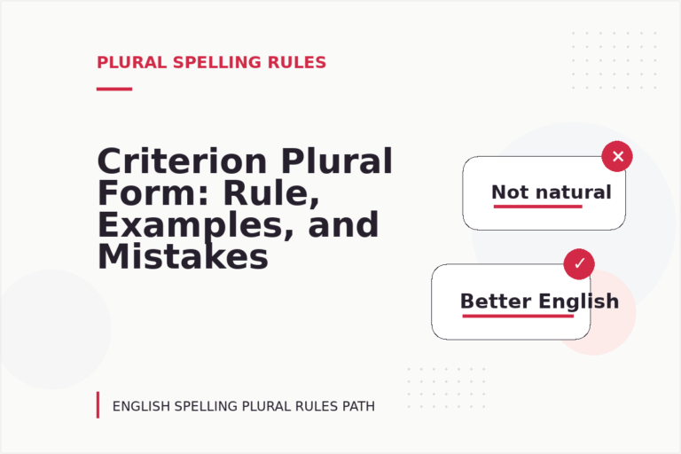 Criterion Plural Form: Rule, Examples, and Mistakes
