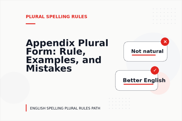 Appendix Plural Form: Rule, Examples, and Mistakes
